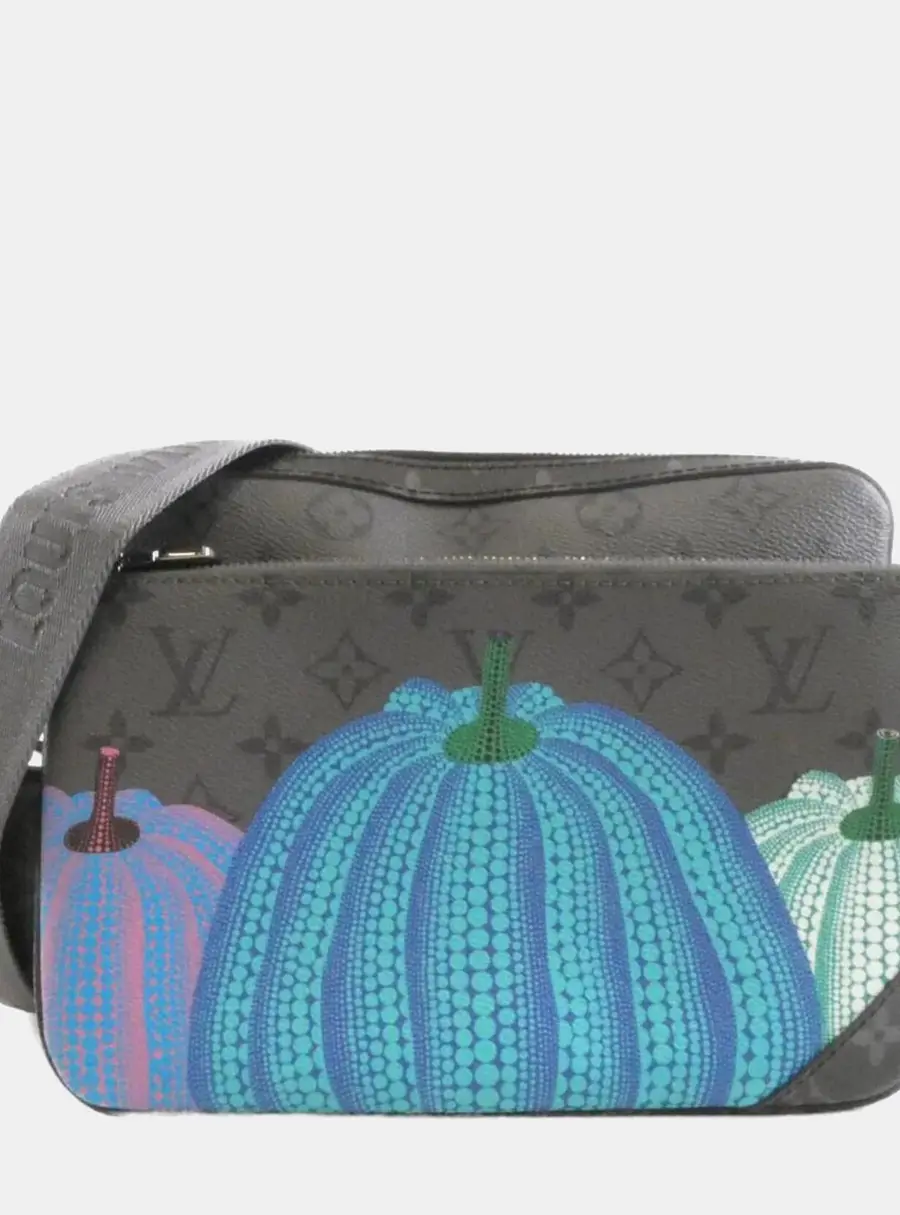 Louis Vuitton Yayoi Kusama Pumpkin Trio Messenger Small Grey Monogram Canvas Crossbody Bag