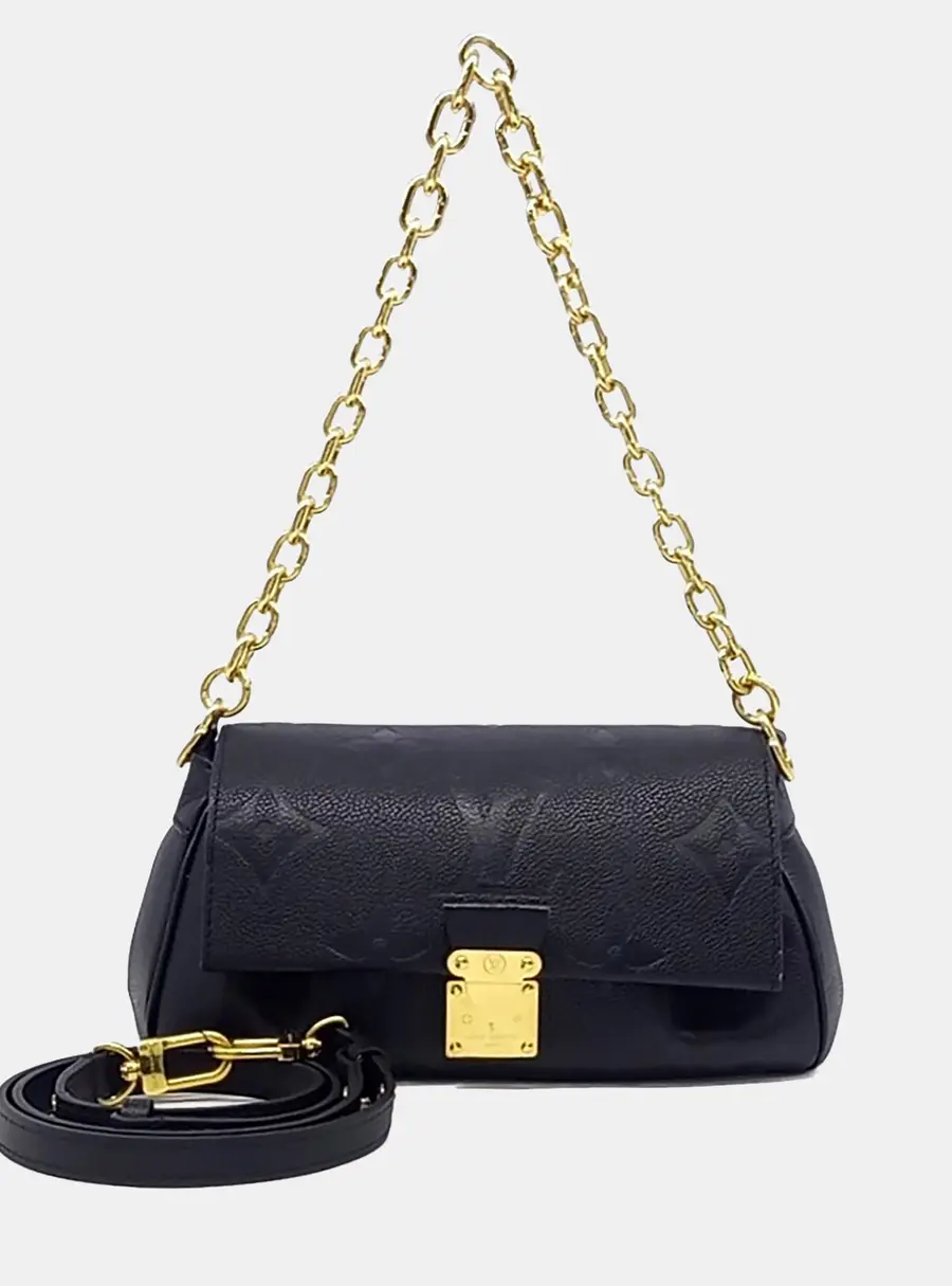 Louis Vuitton Favorite PM Black Monogram Empreinte Leather Shoulder Bag