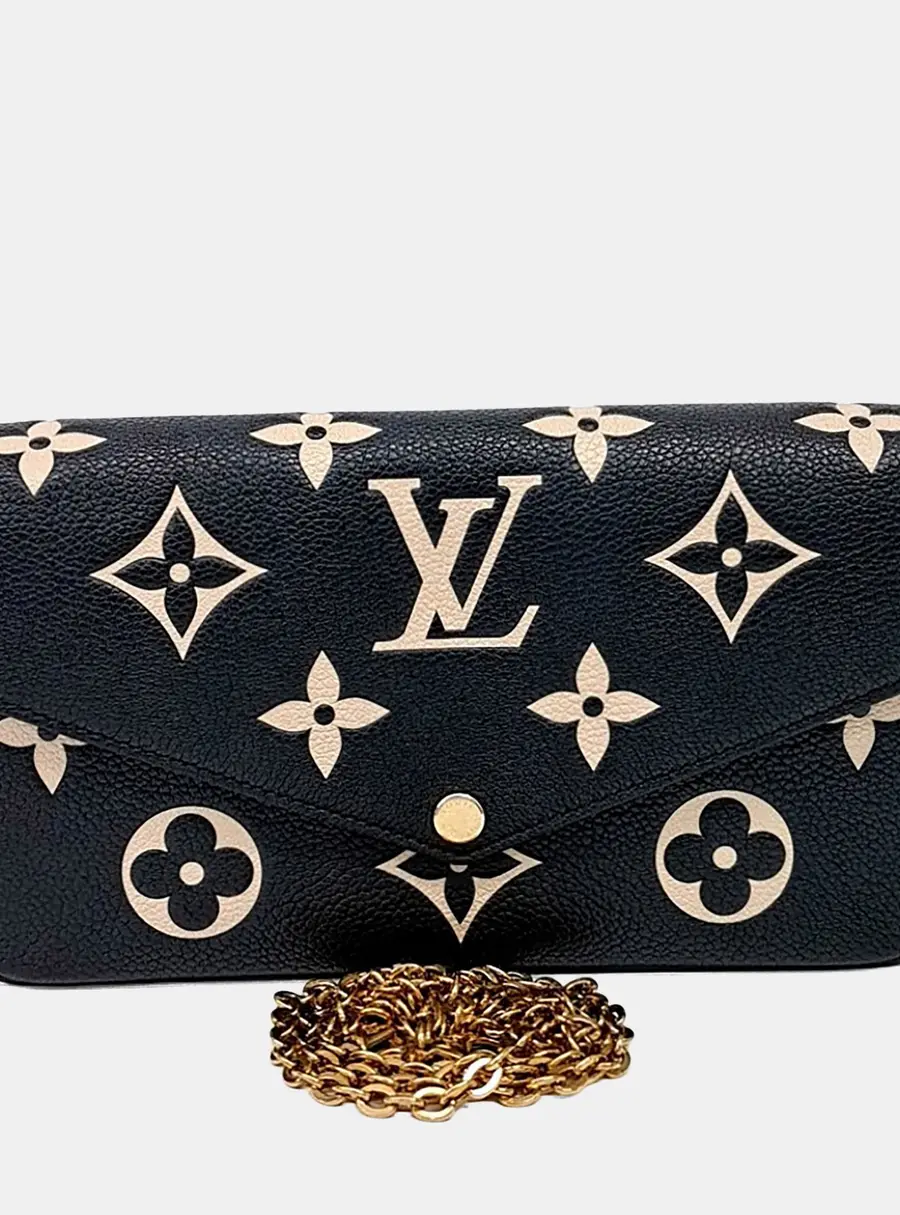 Louis Vuitton Black Leather Empreinte Pochette Felicie M80482