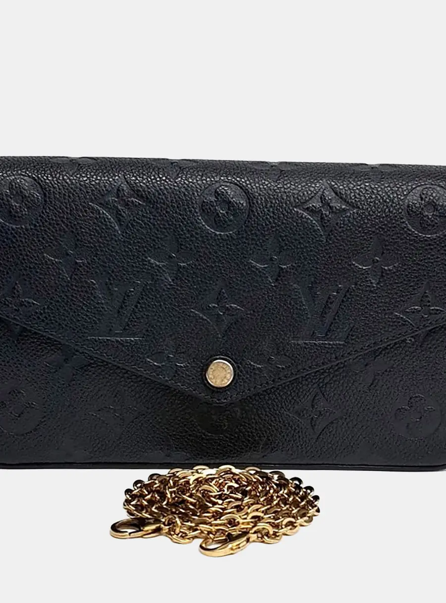 Louis Vuitton Pochette Felicie Black Monogram Empreinte Leather Crossbody Bag