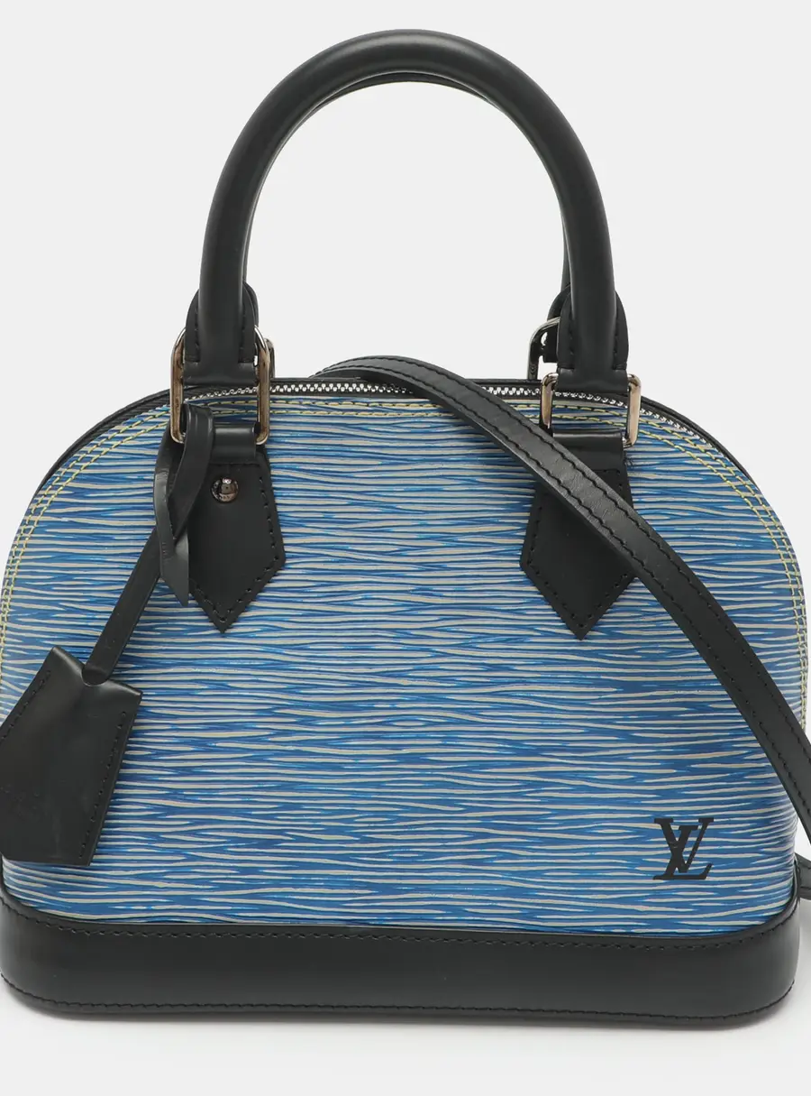 Louis Vuitton Alma BB Denim Blue Epi Leather Bag