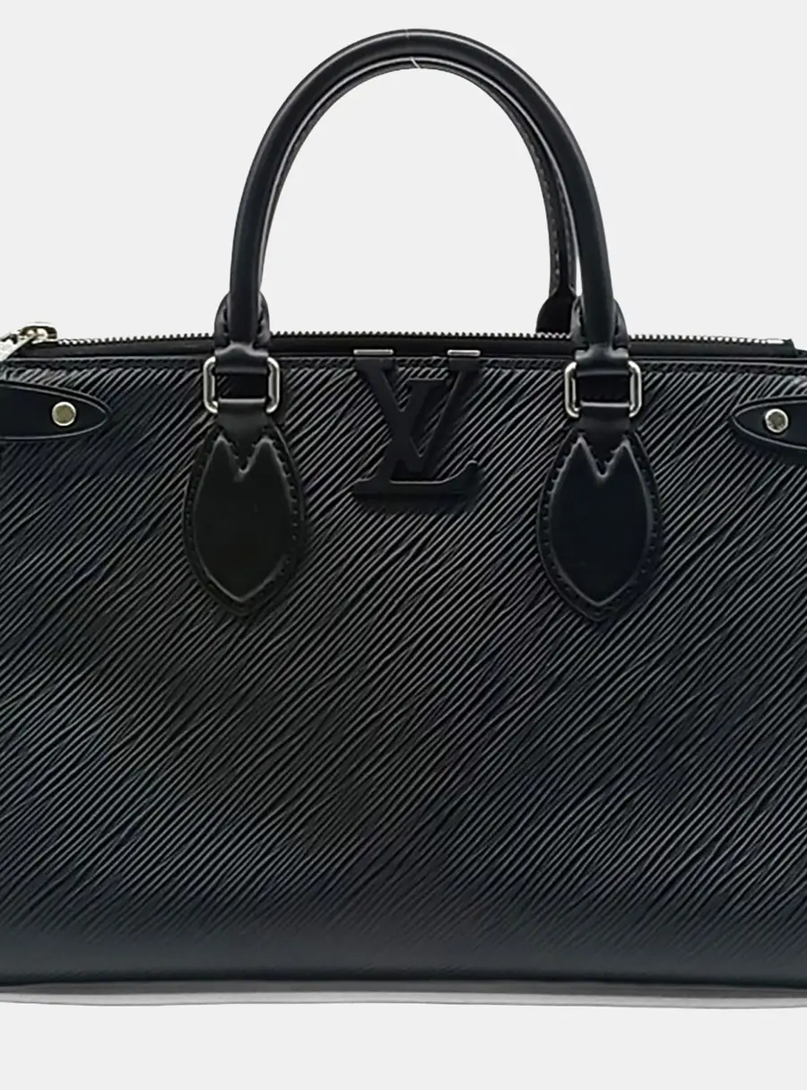 Louis Vuitton Black Leather Epi Grenelle Tote MM M57680