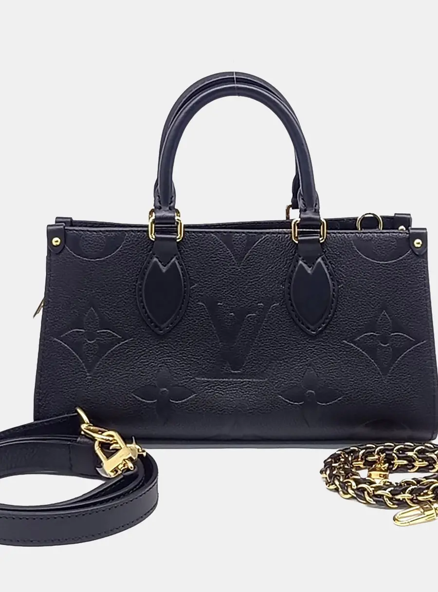 Louis Vuitton Black Leather Empreinte on the Go East West M23640