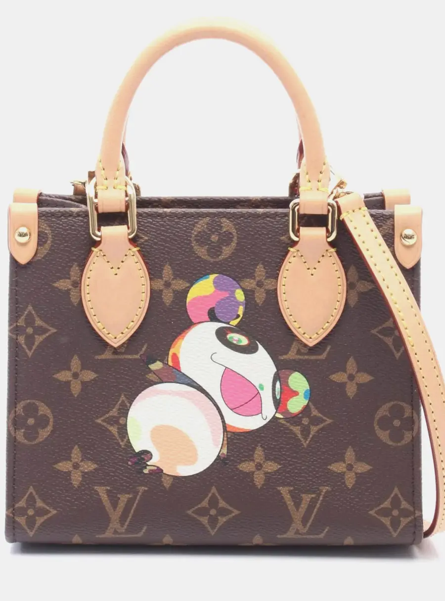 Louis Vuitton x Takashi Murakami Monogram Panda OnTheGo BB Brown Monogram Canvas Top Handle Bag