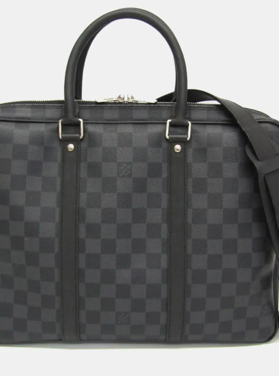 Louis Vuitton Porte Documents Voyage PM Black Damier Graphite Coated Canvas Briefcase Bag