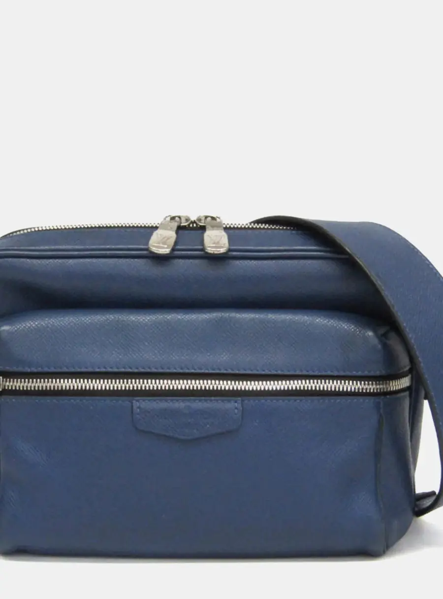 Louis Vuitton Outdoor Messenger PM Cobalt Blue Taiga Leather Messenger Bag