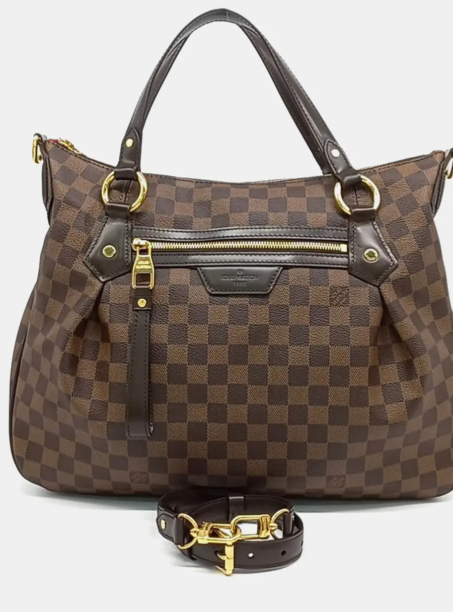 Louis Vuitton Evora MM Brown Damier Ebene Coated Canvas Top Handle Bag