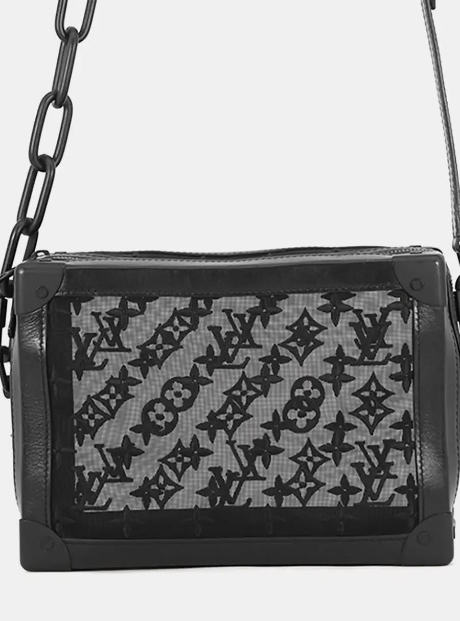 Louis Vuitton Soft Trunk PM Black Monogram Mesh Leather Crossbody Bag