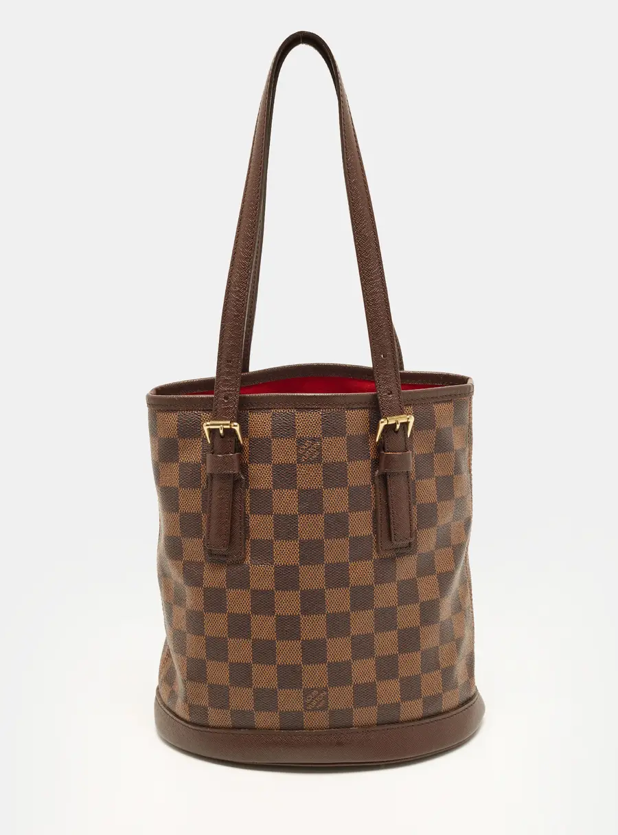 Louis Vuitton Marais Damier Ebene Canvas Bucket Bag