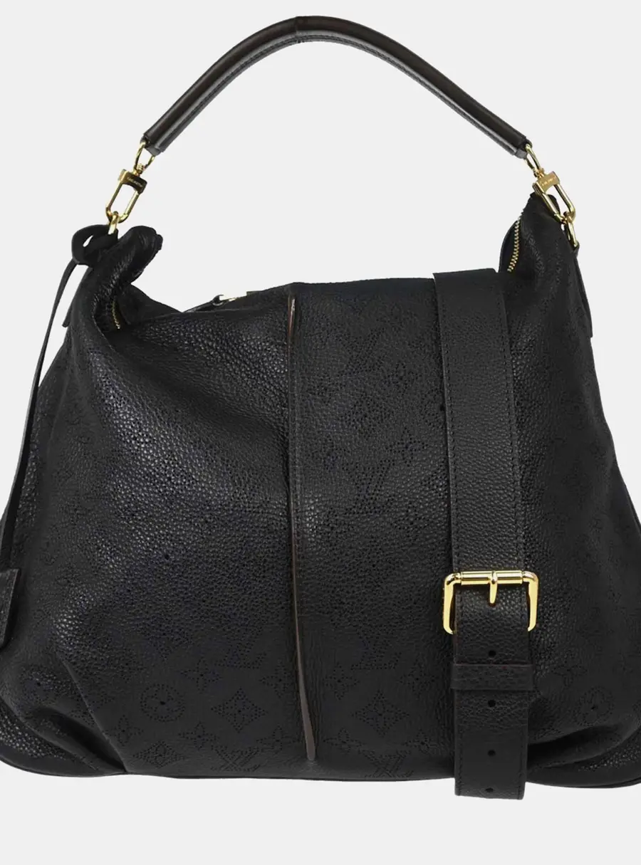 Louis Vuitton Selene MM Noir Monogram Mahina Perforated Leather 2way Hobo Bag