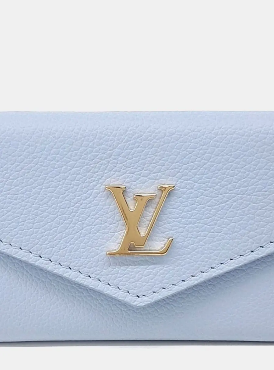 Louis Vuitton Blue Leather Lock Mini Wallet