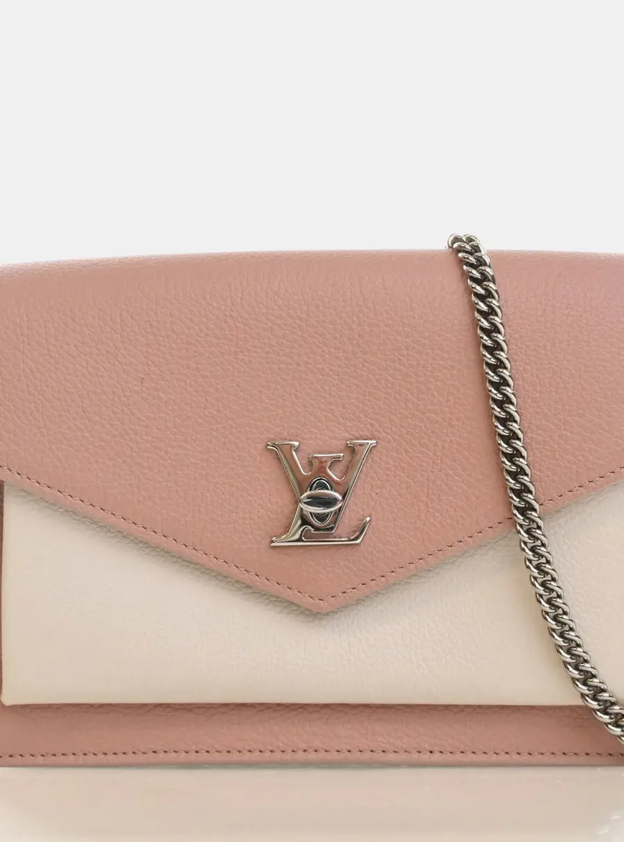 Louis Vuitton Mylockme Chain Pochette Pink Calfskin Leather Crossbody Bag