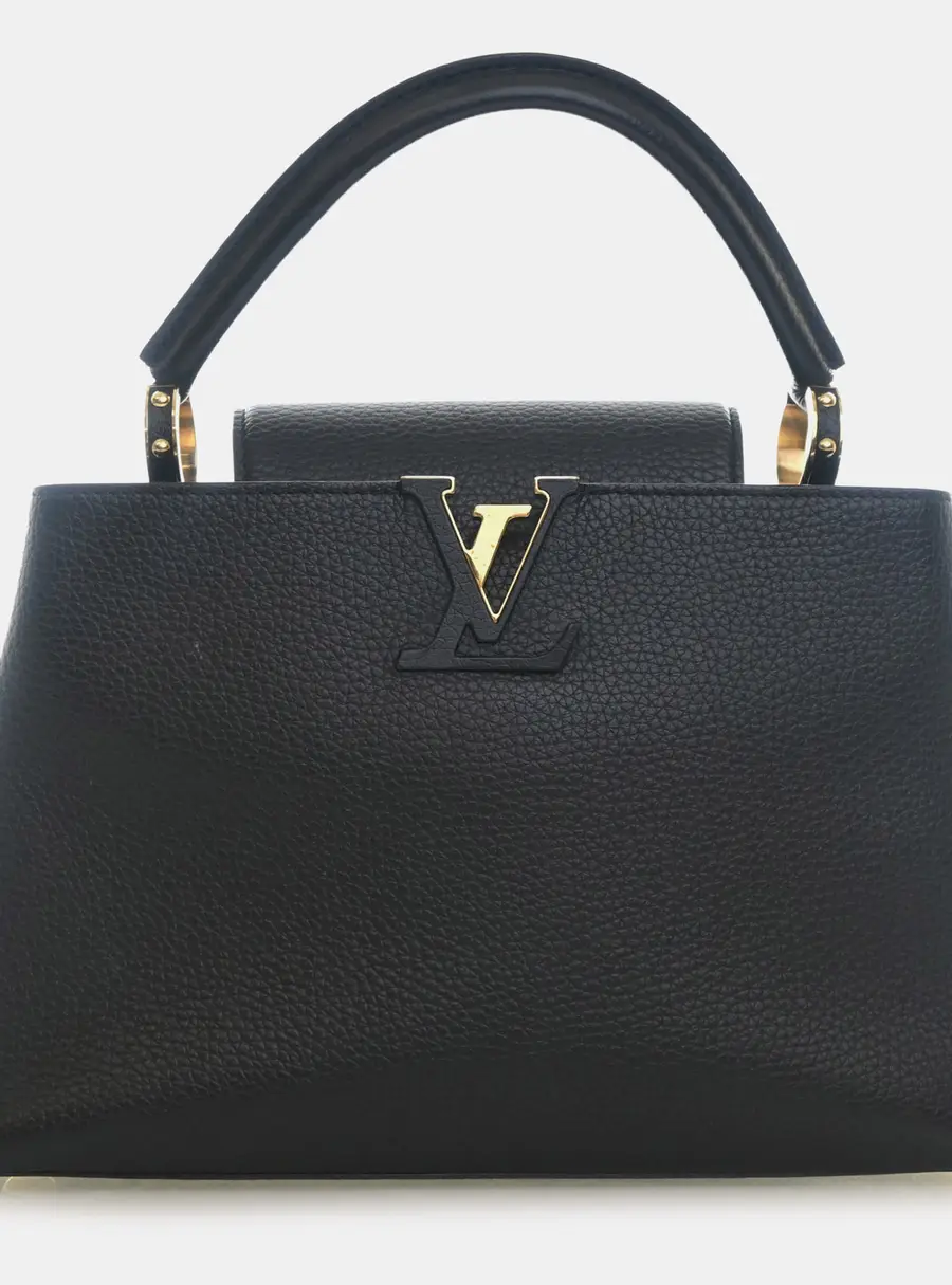 Louis Vuitton Capucines PM Black Taurillon Leather Top Handle Bag