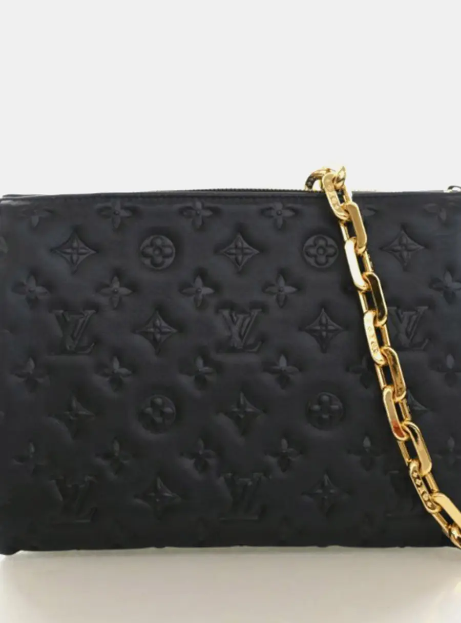 Louis Vuitton Monogram Embossed Puffy Lambskin Coussin PM Black Shoulder Bag