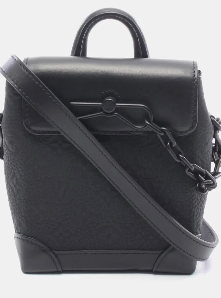 Louis Vuitton Nano Steamer Black Monogram Taurillon Leather Shoulder Bag