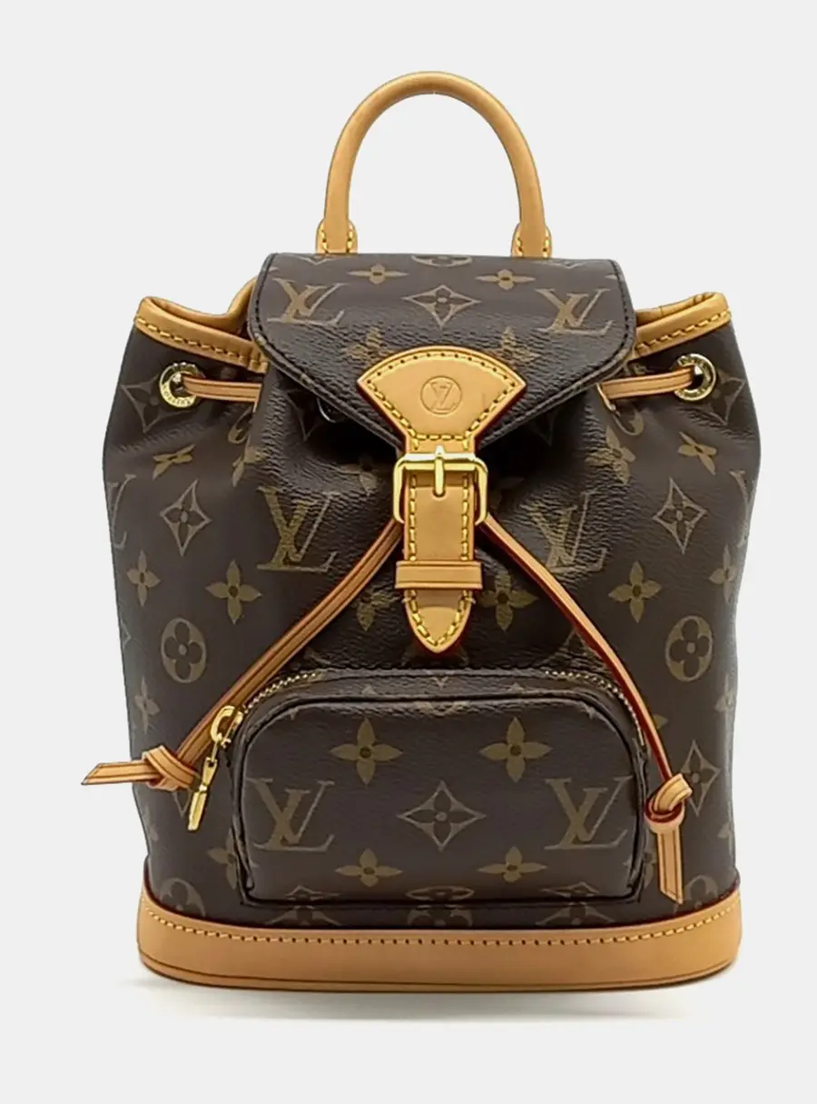 Louis Vuitton Mini Montsouris PM Brown Monogram Canvas Leather Backpack Bag