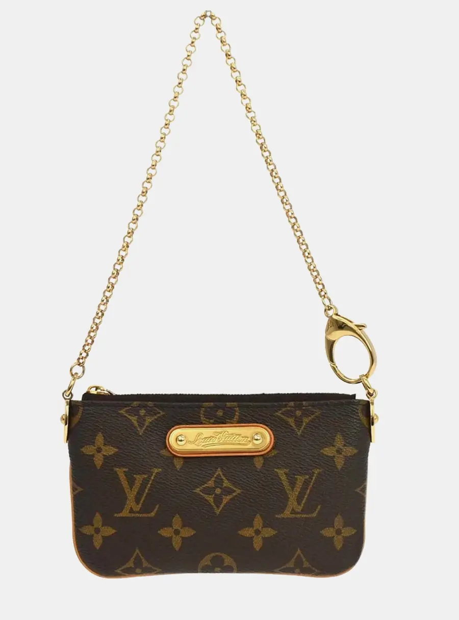 Louis Vuitton Pochette Milla PM Brown Monogram Canvas Shoulder Bag
