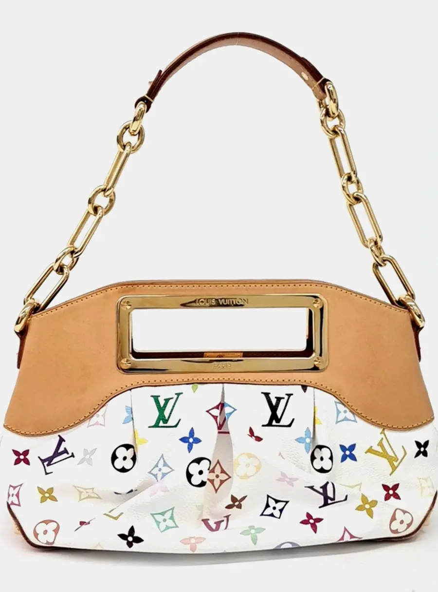 Louis Vuitton Judy PM White Monogram Canvas Top Handle Bag