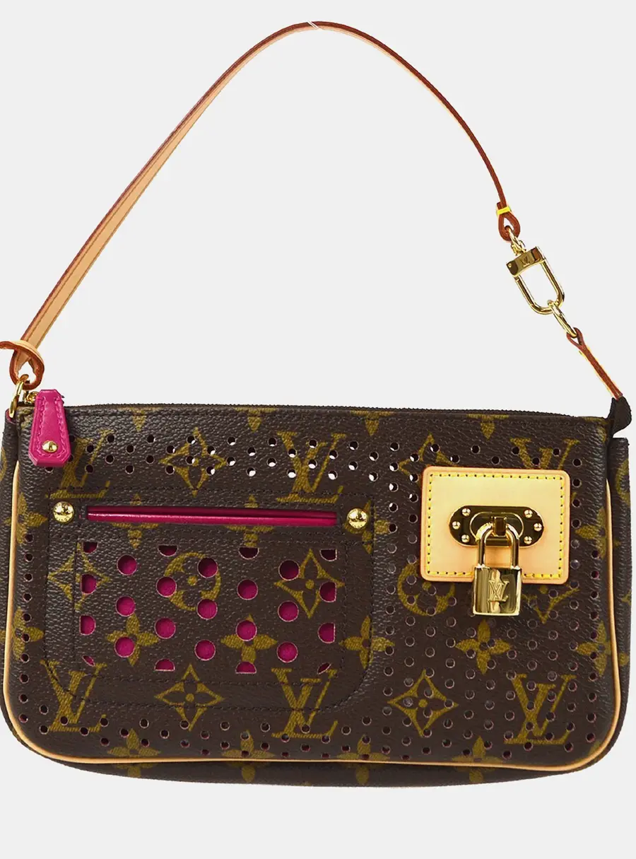 Louis Vuitton Monogram Perfo Pochette Accessoires Fuchsia Monogram Canvas Shoulder Bag