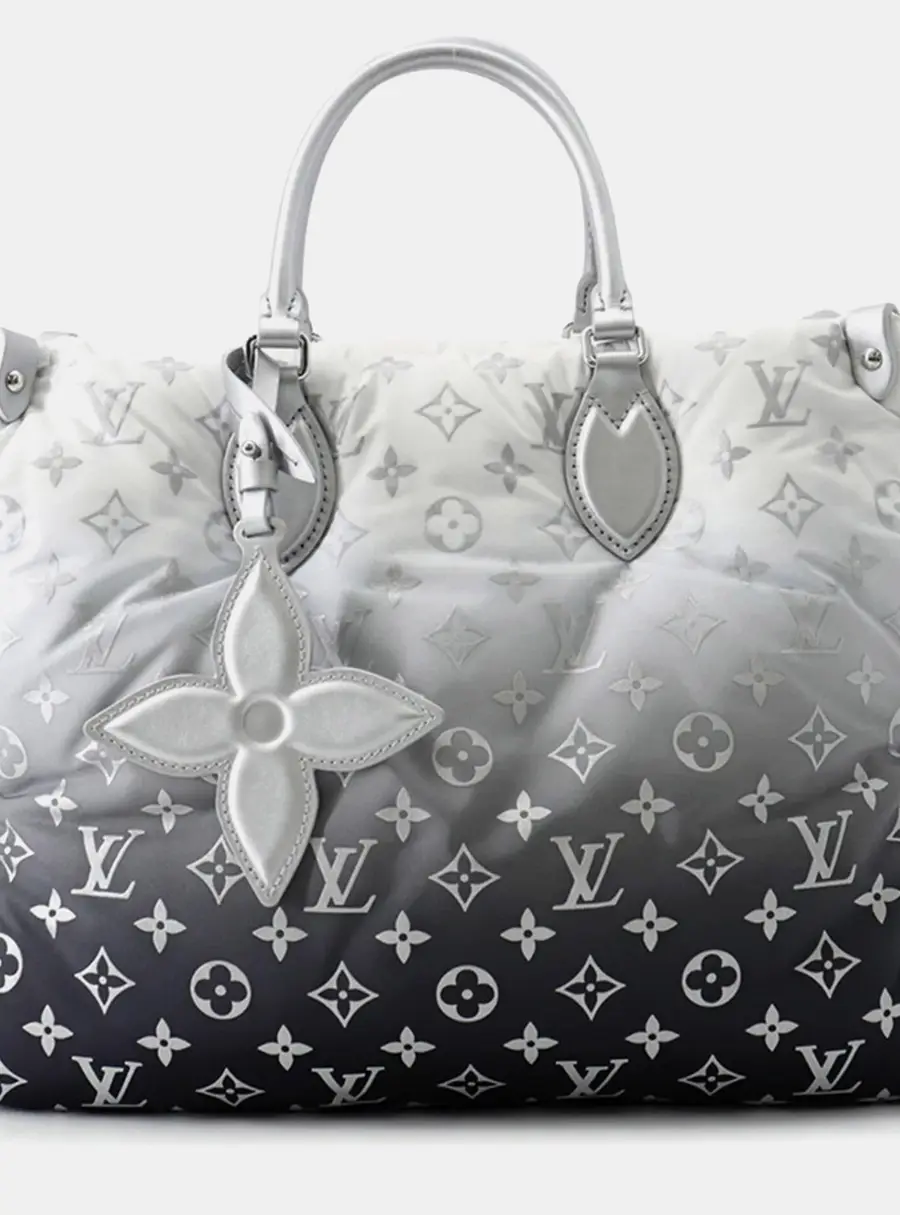 Louis Vuitton OnTheGo MM Frost Gradient Monogram Nylon 2 -Way Tote Bag