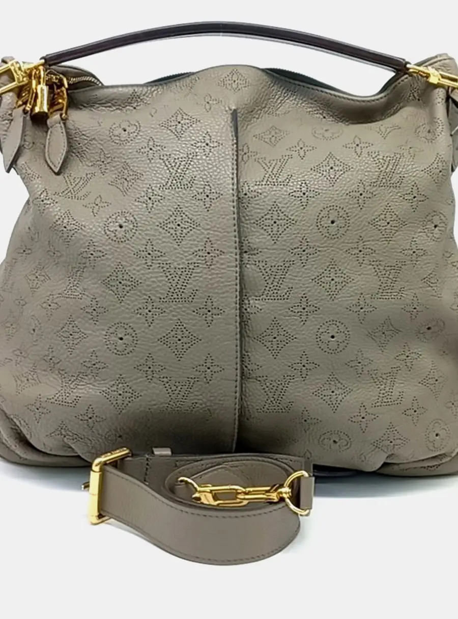 Louis Vuitton Mahina Selene MM Beige Mahina Leather Shoulder Bag