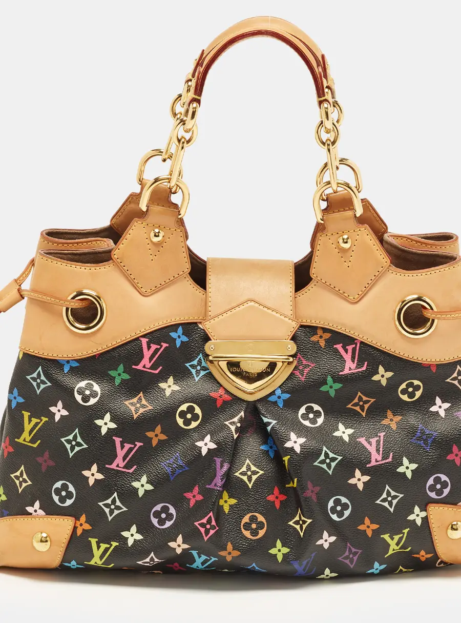 Louis Vuitton Ursula Black Multicolor Canvas and Leather Bag