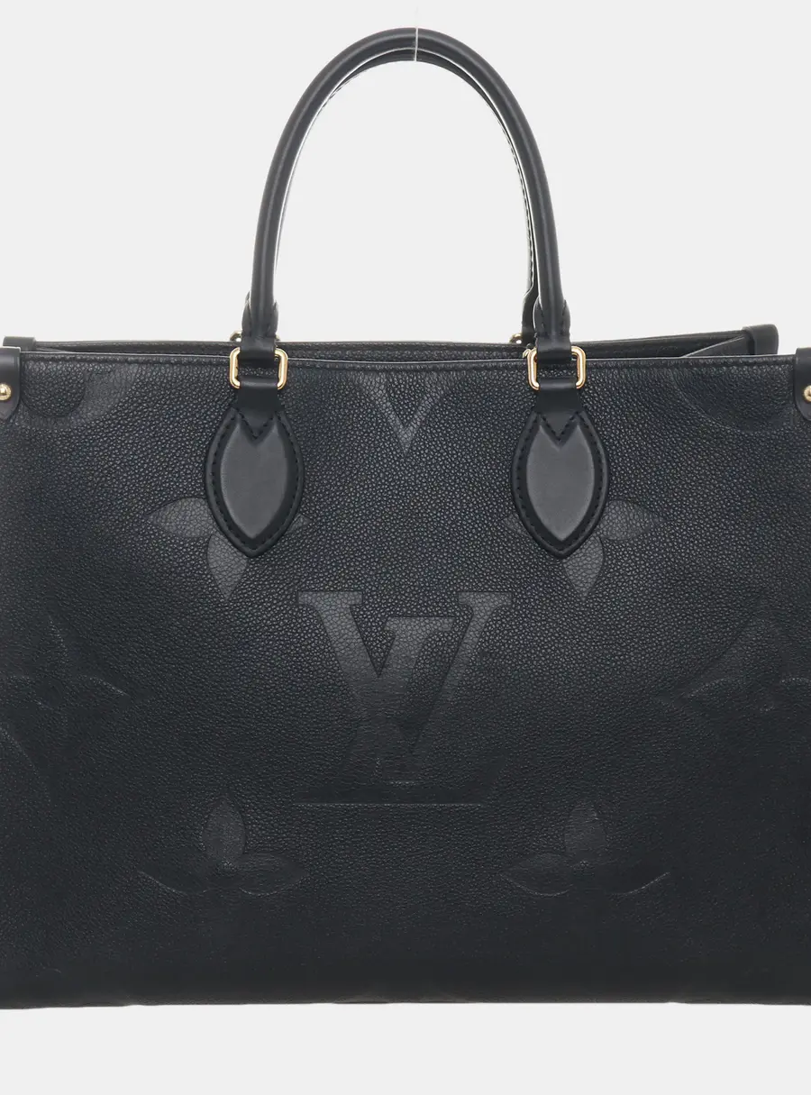 Louis Vuitton OnTheGo MM Black Monogram Empreinte Leather Tote Bag