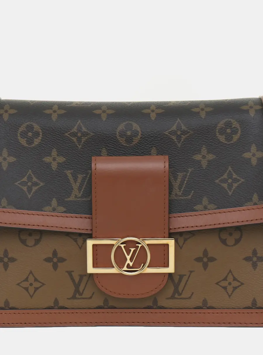 Louis Vuitton Dauphine MM Brown Monogram Canvas Shoulder Bag