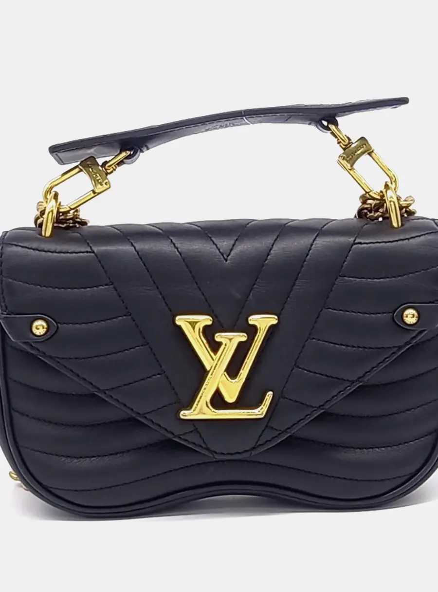 Louis Vuitton Black Leather New Wave Chain Shoulder Bag