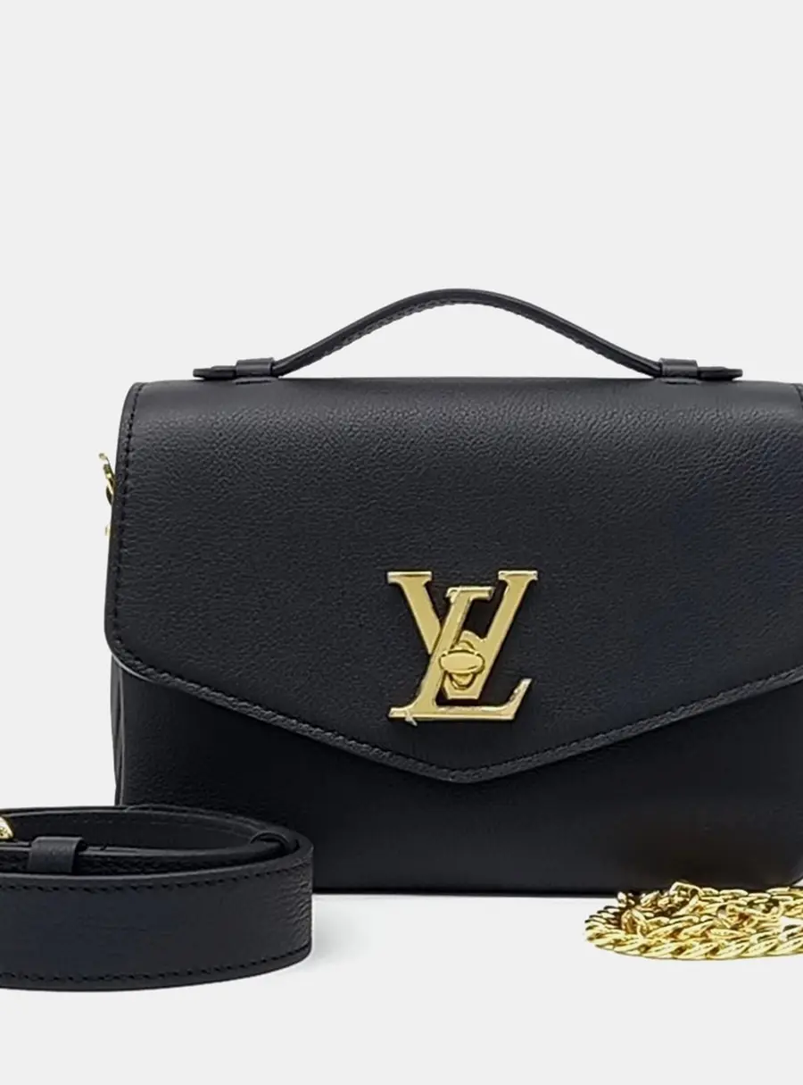 Louis Vuitton Lockme Oxford Black Leather Bag M22735