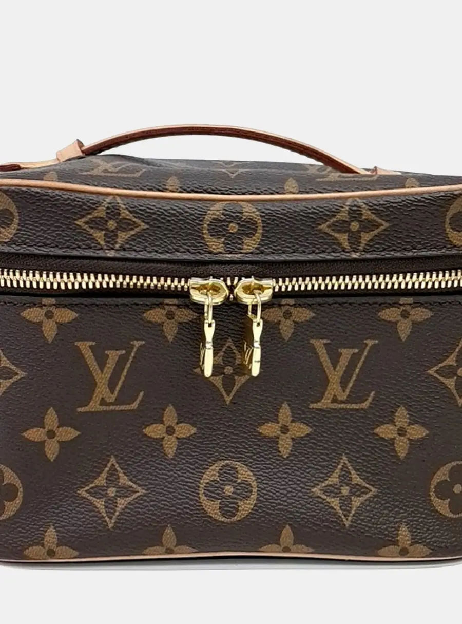 Louis Vuitton Nice Mini Brown Coated Canvas Top Handle Bag
