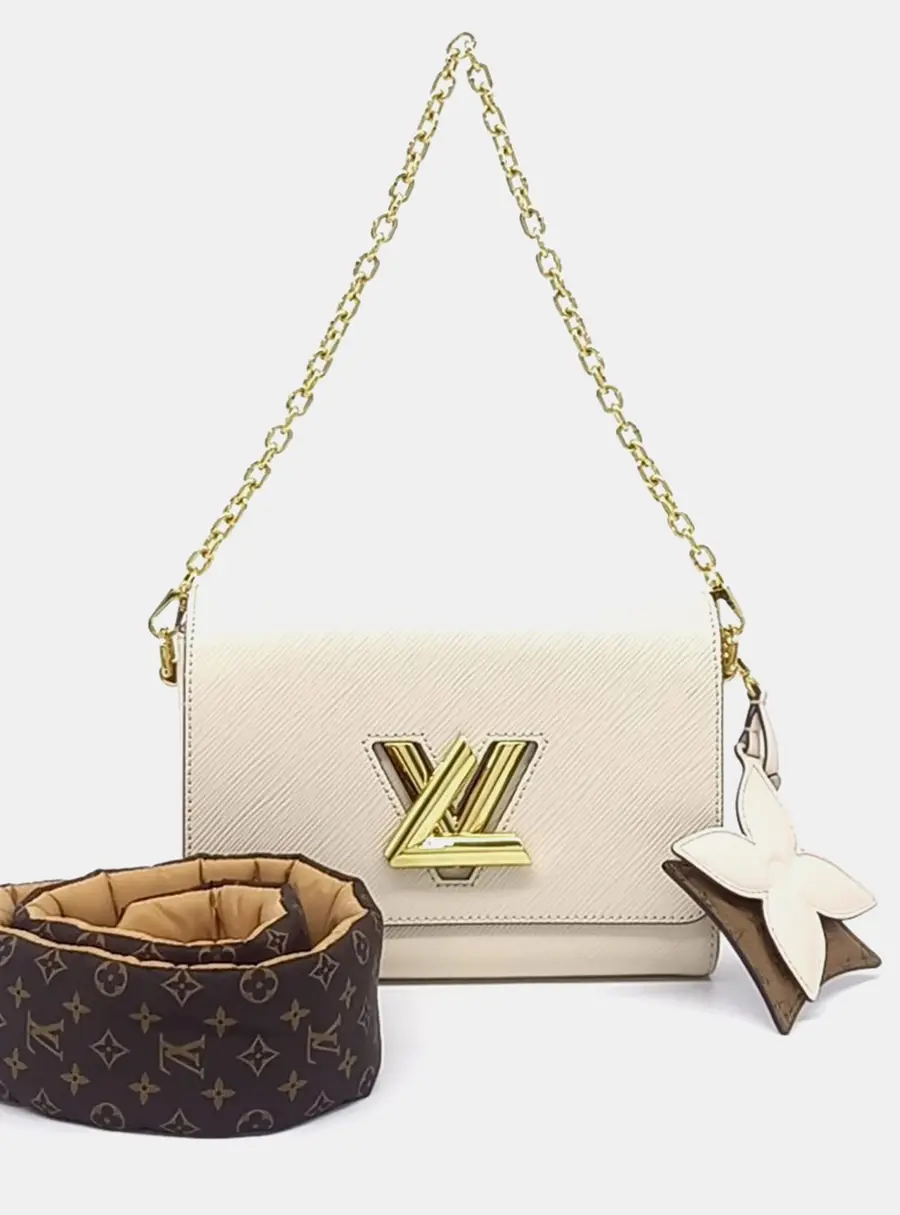 Louis Vuitton Twist MM White Epi Leather Shoulder Bag