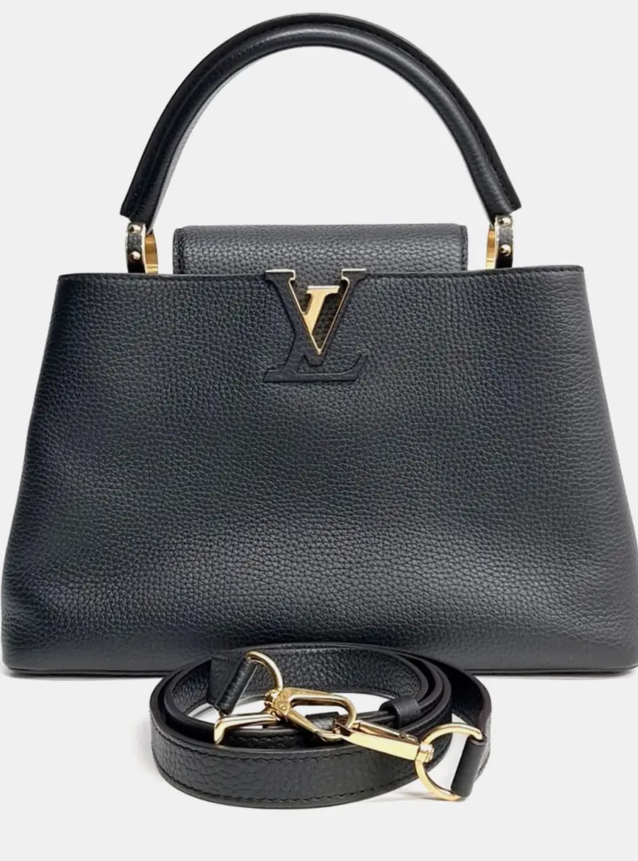 Louis Vuitton Capucines PM Black Taurillon Leather Top Handle Bag