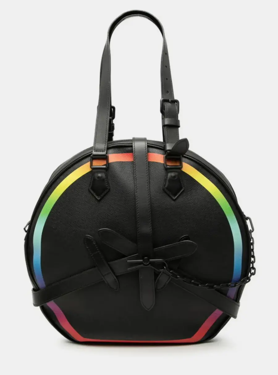 Louis Vuitton Taiga Rainbow Soft Hat Trunk Black Multicolor Leather Crossbody Shoulder Bag