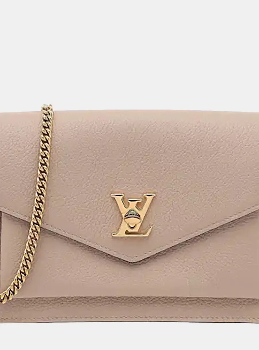 Louis Vuitton Beige Leather My Lockme Chain Shoulder Bag