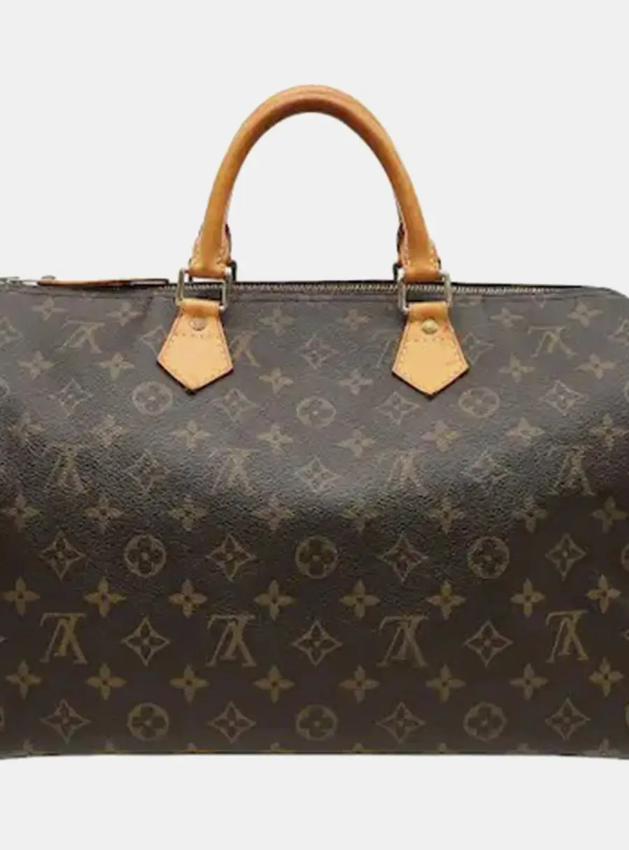 Louis Vuitton Speedy 35 Brown Monogram Canvas Top Handle Bag
