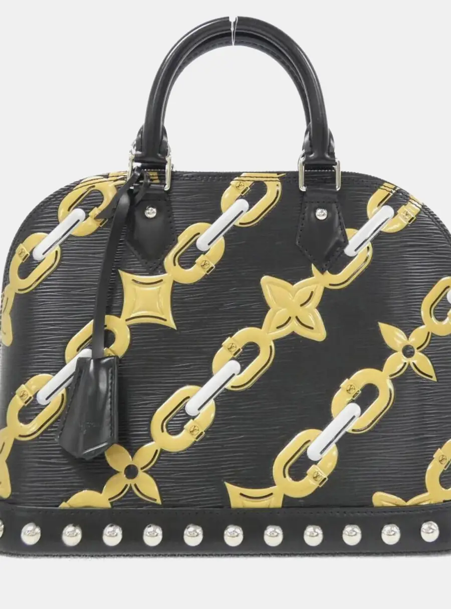 Louis Vuitton Limited Edition Chain Flower Print Epi Leather Alma PM Top Handle Bag