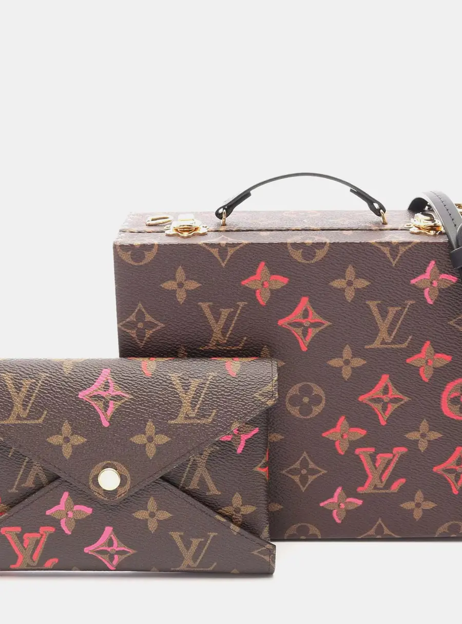 Louis Vuitton Mobile Box Monogram Fall In Love Brown Multicolor Monogram Canvas Leather Top Handle Bag