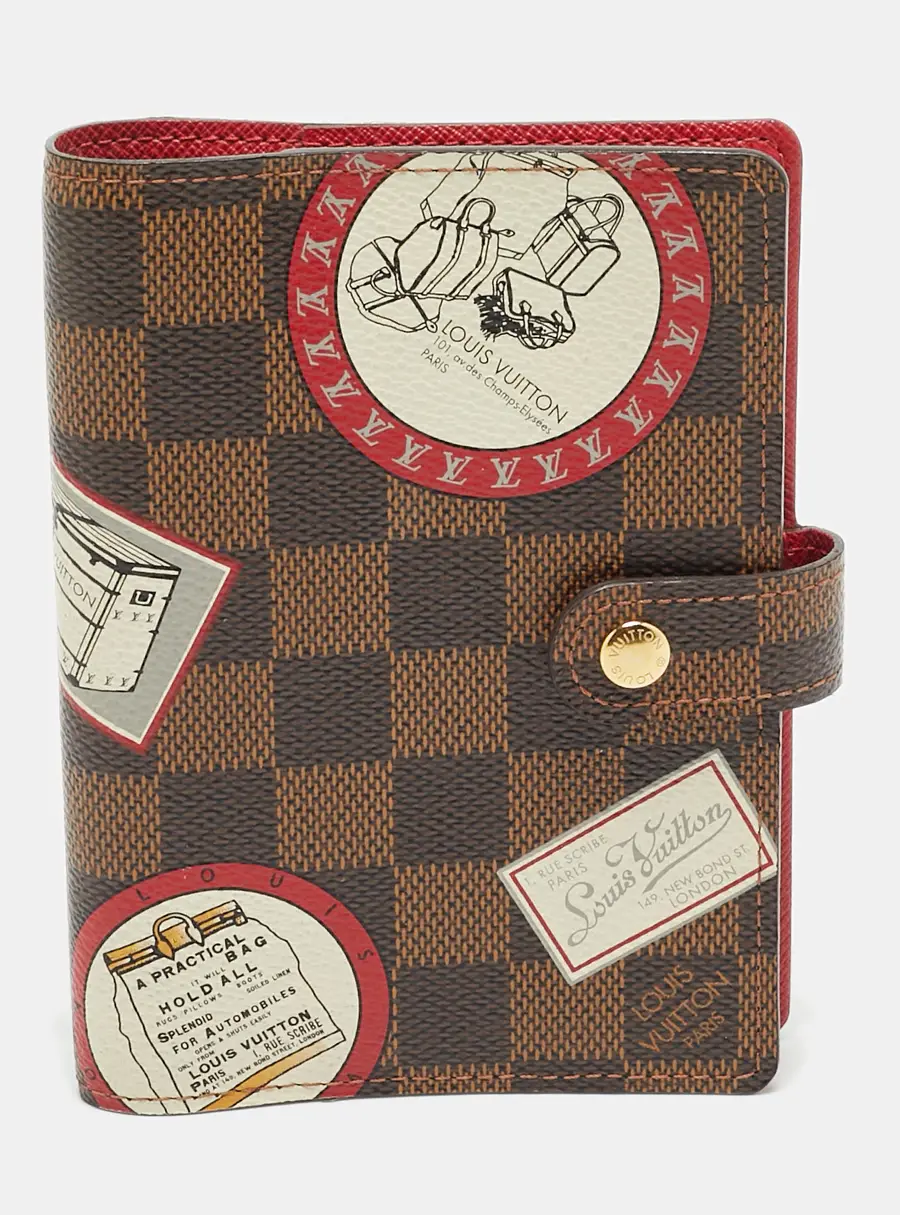 Louis Vuitton Ring Agenda Patch Small Damier Ebene Canvas Cover