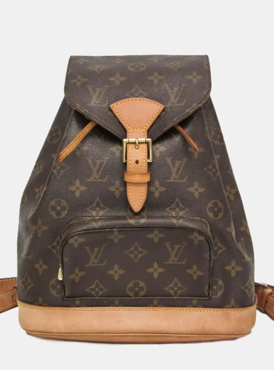 Louis Vuitton Montsouris MM Brown Monogram Canvas Leather Backpack Bag