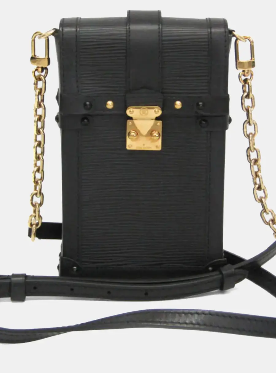 Louis Vuitton Trunk Vertical Black Epi Leather Shoulder Bag