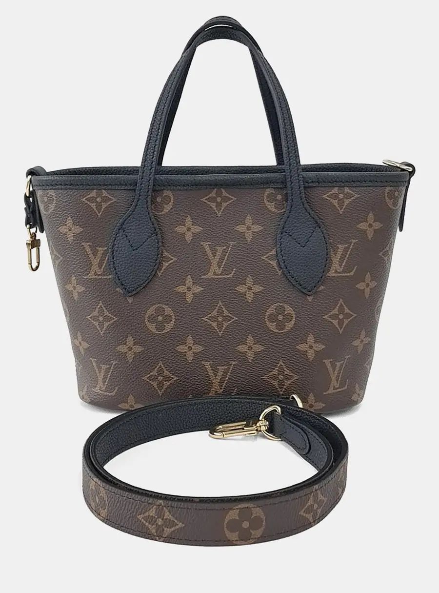 Louis Vuitton Neverfull Bandouliere Inside Out BB Brown PVC Tote Bag