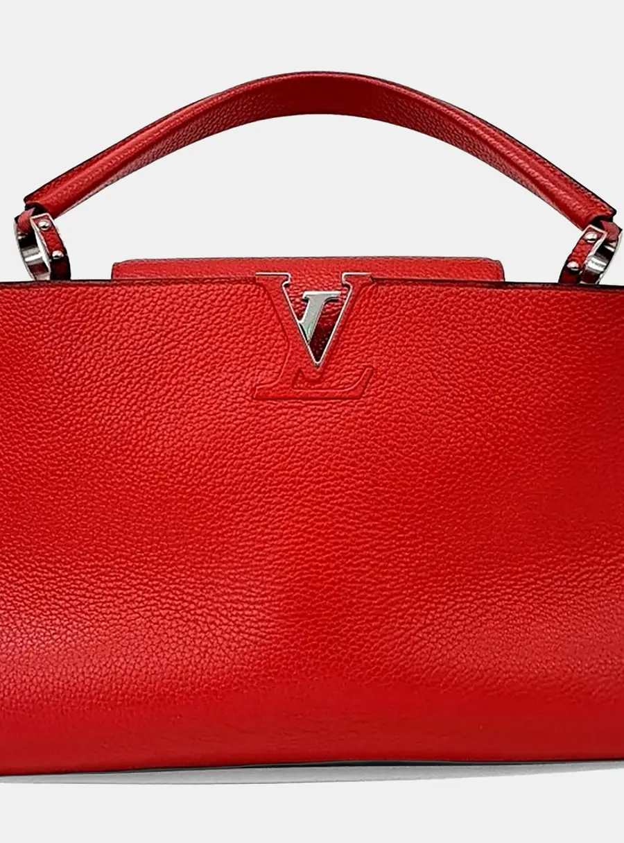 Louis Vuitton Capucines MM Red Leather Handbag