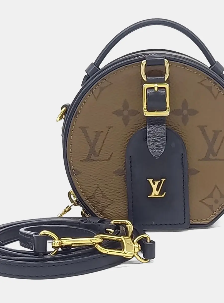 Louis Vuitton Boite Chapeau Mini Black/Brown Monogram Leather Hat Box