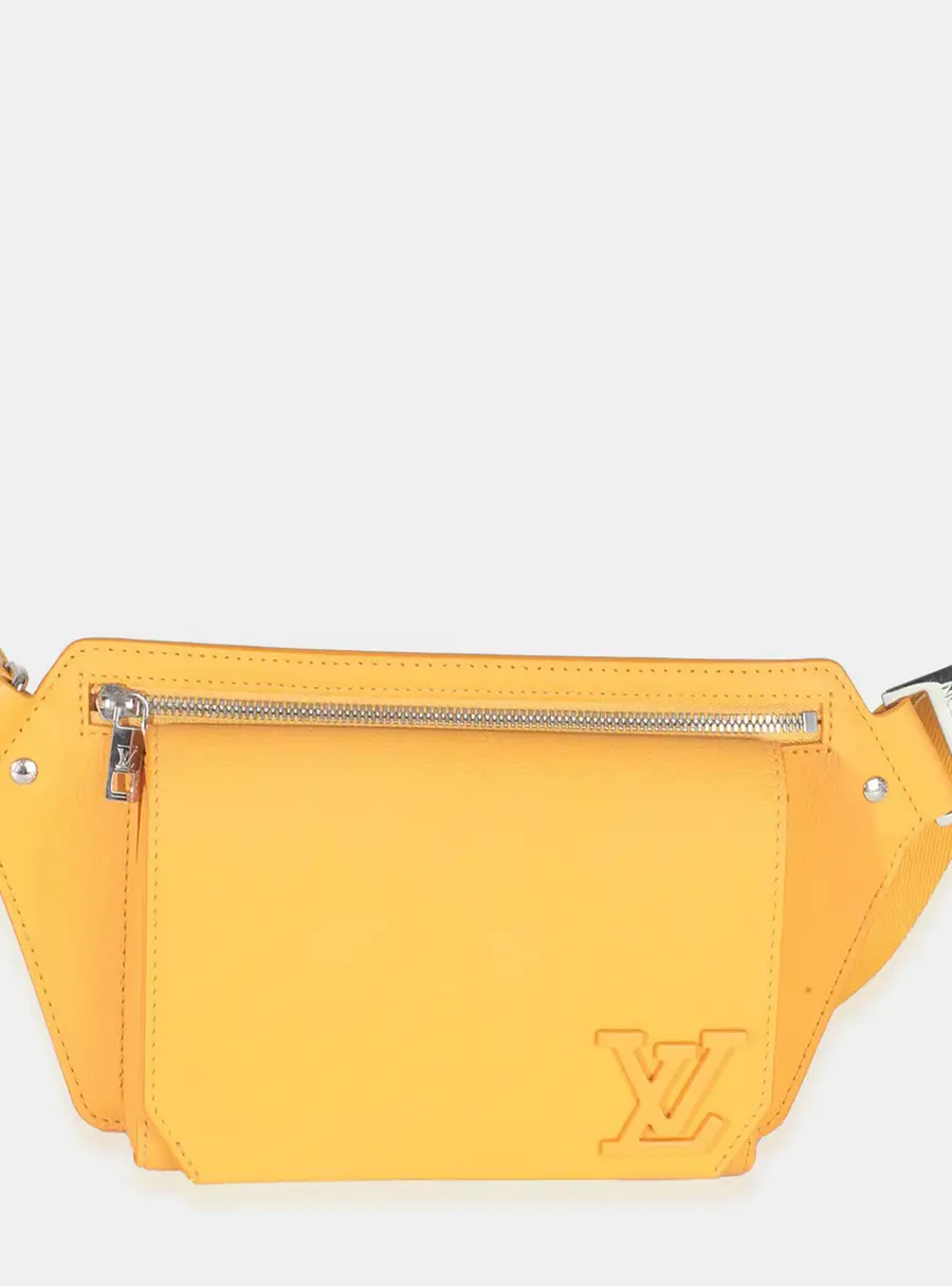 Louis Vuitton Aerogram Takeoff Yellow Grained Calfskin Leather Sling Bag