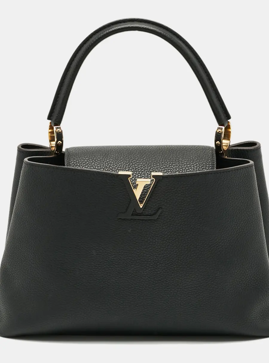 Louis Vuitton Capucines MM Black Leather Bag