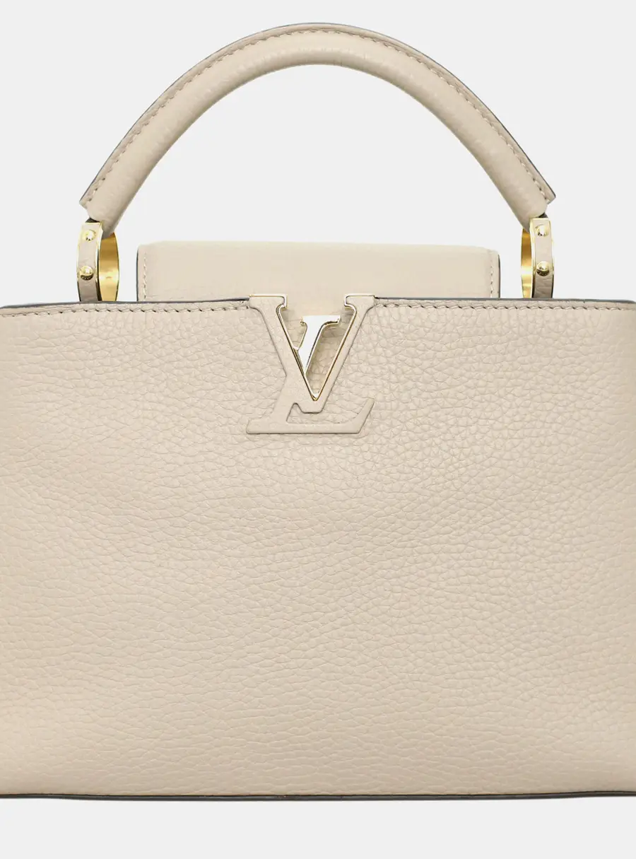 Louis Vuitton Capucines BB Beige Taurillon Leather Top Handle Bag