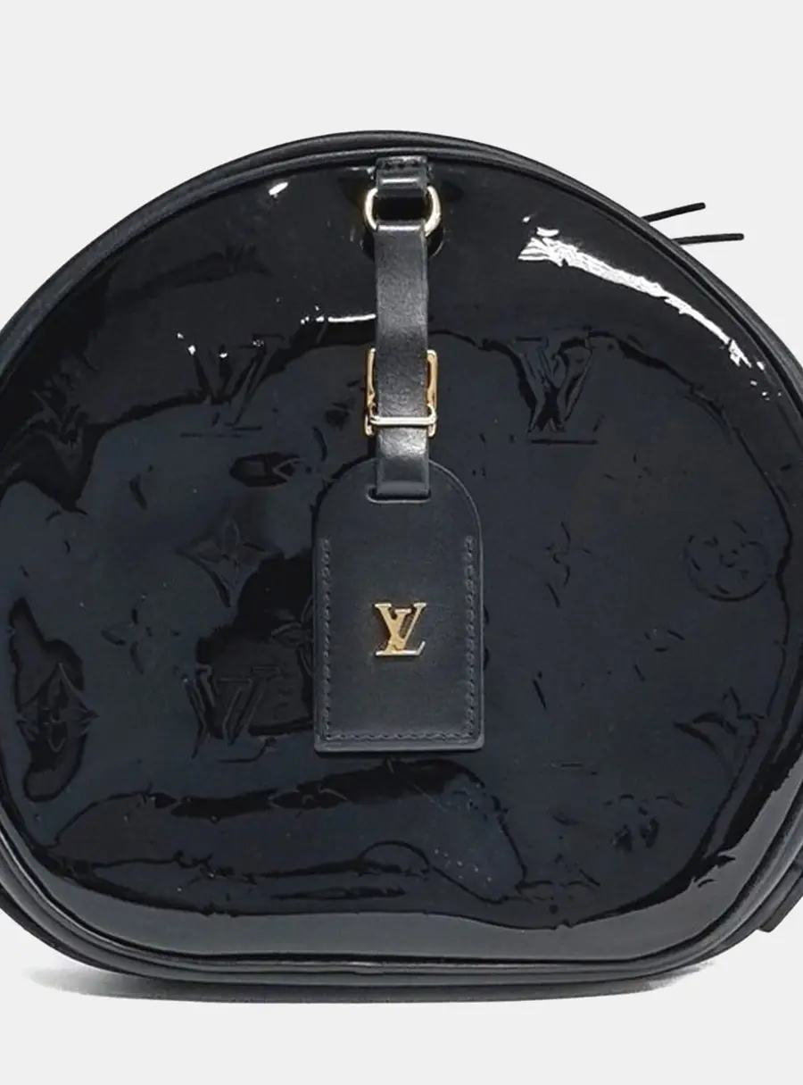 Louis Vuitton Boite Chapeau Souple PM Black Monogram Vernis Leather Shoulder Bag