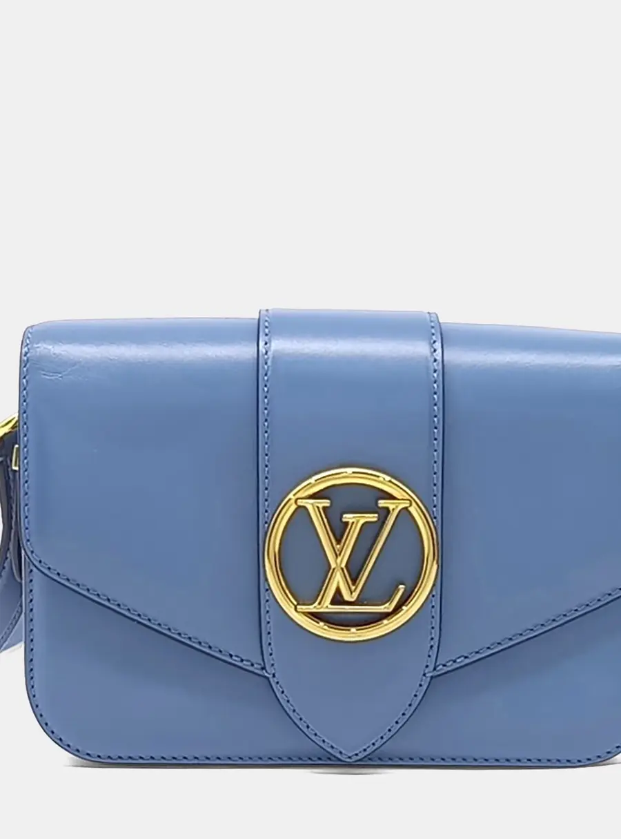 Louis Vuitton Pont Neuf MM Blue Leather Shoulder Bag
