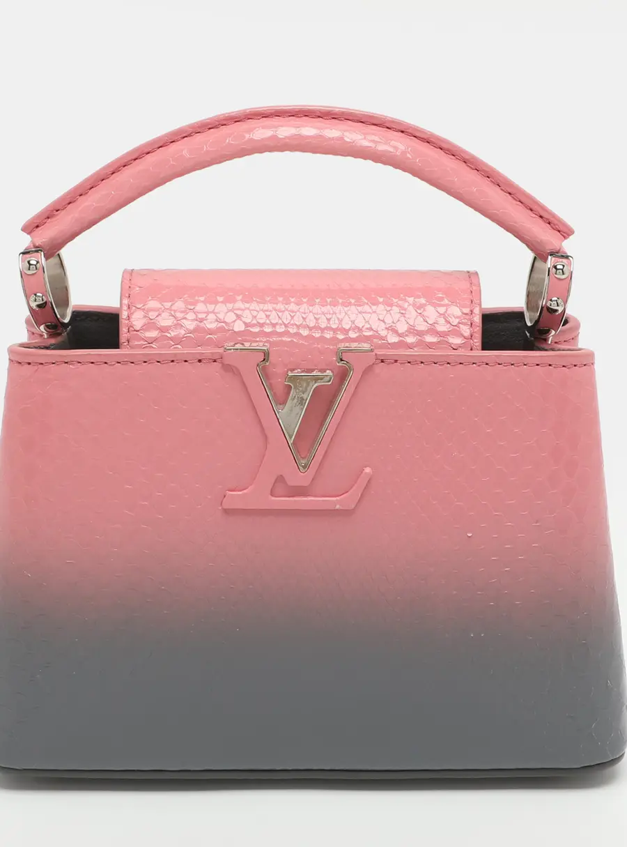Louis Vuitton Capucines Mini Pink/Grey Python Top Handle Bag